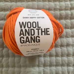 Wool and the Gang Shiny Happy Cotton Yarn - Vibrant Orange (Vitamin C)
